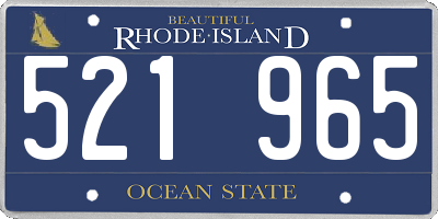 RI license plate 521965