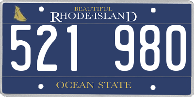 RI license plate 521980