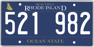 RI license plate 521982