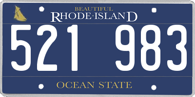 RI license plate 521983