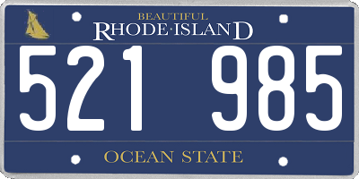 RI license plate 521985