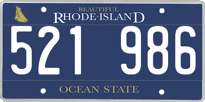 RI license plate 521986