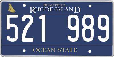 RI license plate 521989