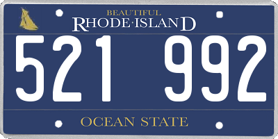 RI license plate 521992