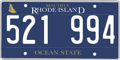 RI license plate 521994