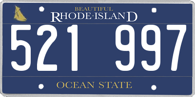 RI license plate 521997