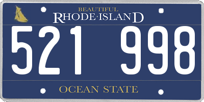 RI license plate 521998