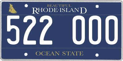 RI license plate 522000