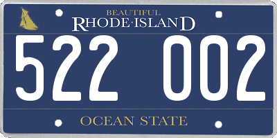 RI license plate 522002