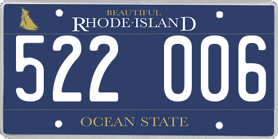 RI license plate 522006