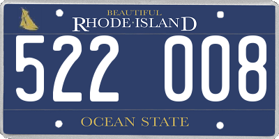 RI license plate 522008