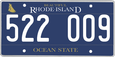RI license plate 522009