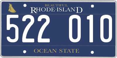 RI license plate 522010