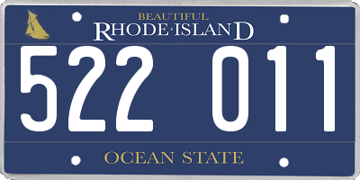 RI license plate 522011