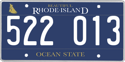 RI license plate 522013