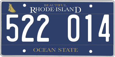 RI license plate 522014