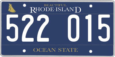 RI license plate 522015