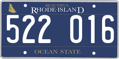 RI license plate 522016