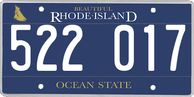 RI license plate 522017