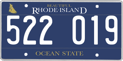 RI license plate 522019