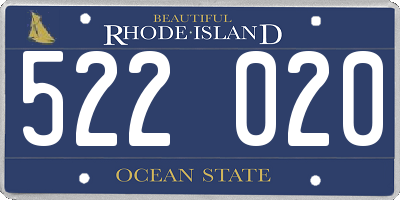 RI license plate 522020