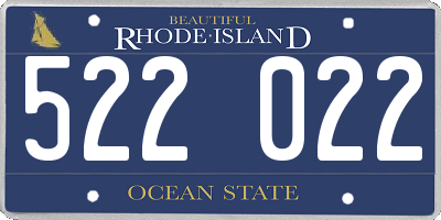 RI license plate 522022
