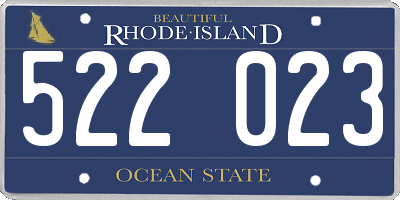 RI license plate 522023
