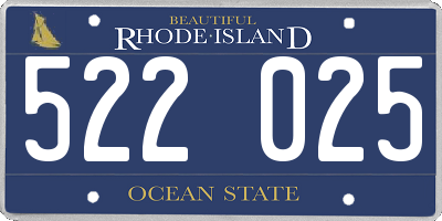 RI license plate 522025