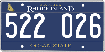RI license plate 522026