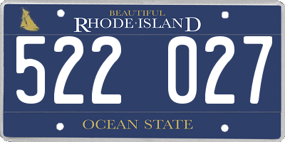 RI license plate 522027