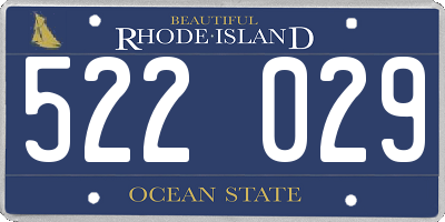 RI license plate 522029