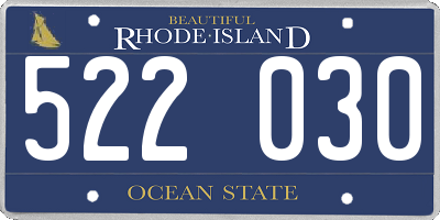 RI license plate 522030