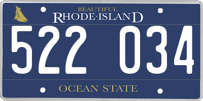 RI license plate 522034