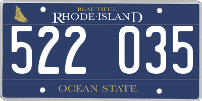 RI license plate 522035