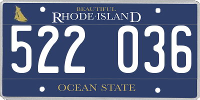 RI license plate 522036