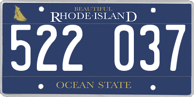 RI license plate 522037