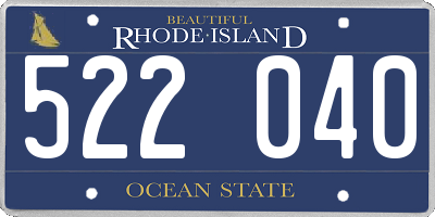 RI license plate 522040