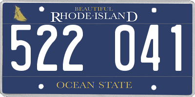 RI license plate 522041