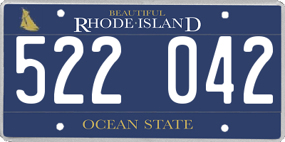 RI license plate 522042