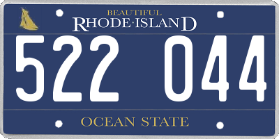 RI license plate 522044