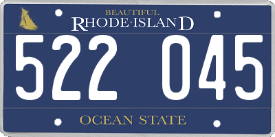 RI license plate 522045