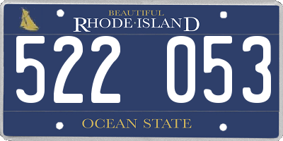 RI license plate 522053