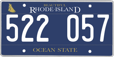 RI license plate 522057