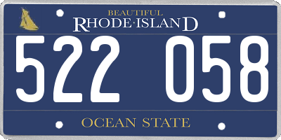 RI license plate 522058