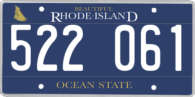 RI license plate 522061
