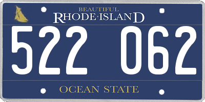 RI license plate 522062