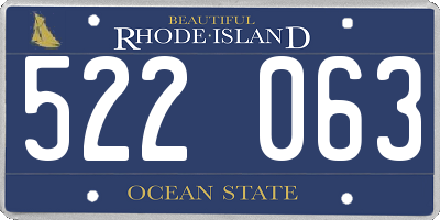RI license plate 522063