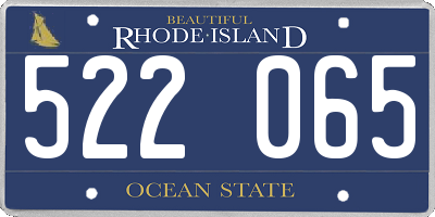 RI license plate 522065