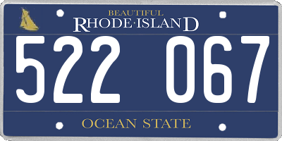 RI license plate 522067