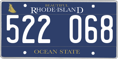 RI license plate 522068